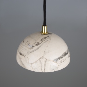 Ferox Small Marbled Ceramic Dome Pendant Light 14cm